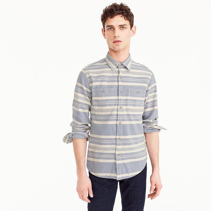 J.Crew Deck stripe workshirt in blue