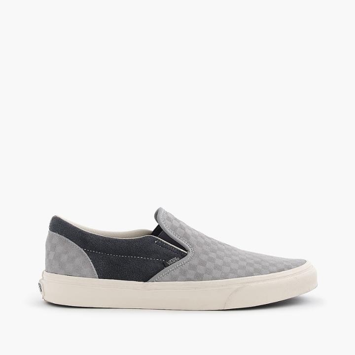 J.Crew Vans for J.Crew suede slip-on sneakers in embossed checkerboard