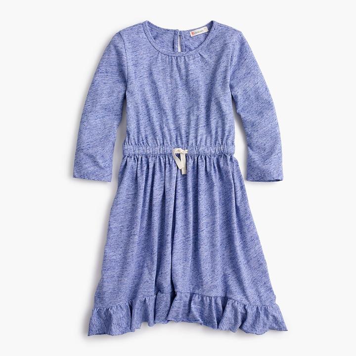 J.Crew Girls' ruffle-hem dress in pale blue