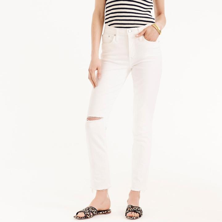 J.Crew Vintage straight jean in white with raw hems
