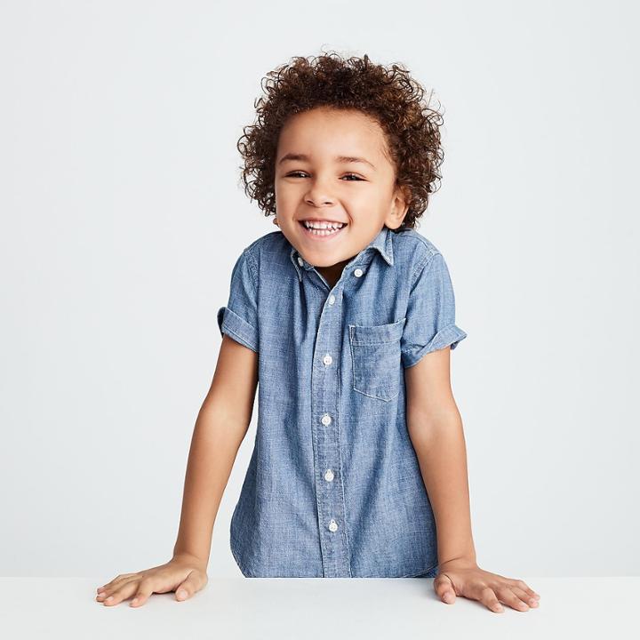 J.Crew Kids' short-sleeve chambray shirt