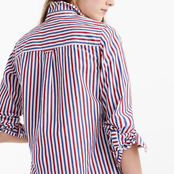 J.Crew Classic-fit boy shirt in red-and-blue stripe