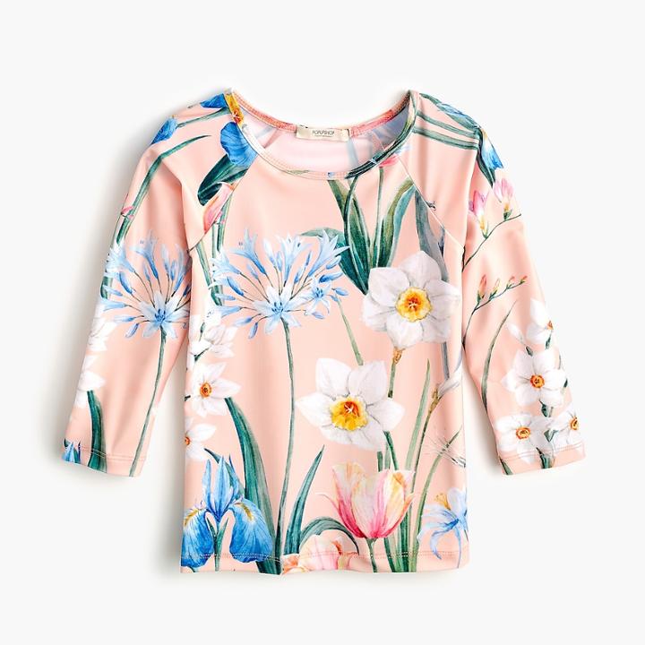 J.Crew Girls' Popupshop flower-print rash guard