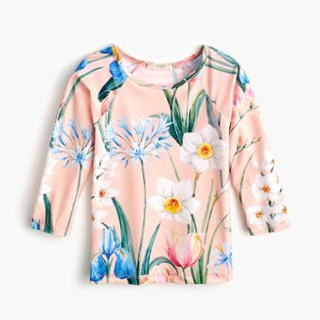 J.Crew Girls' Popupshop flower-print rash guard