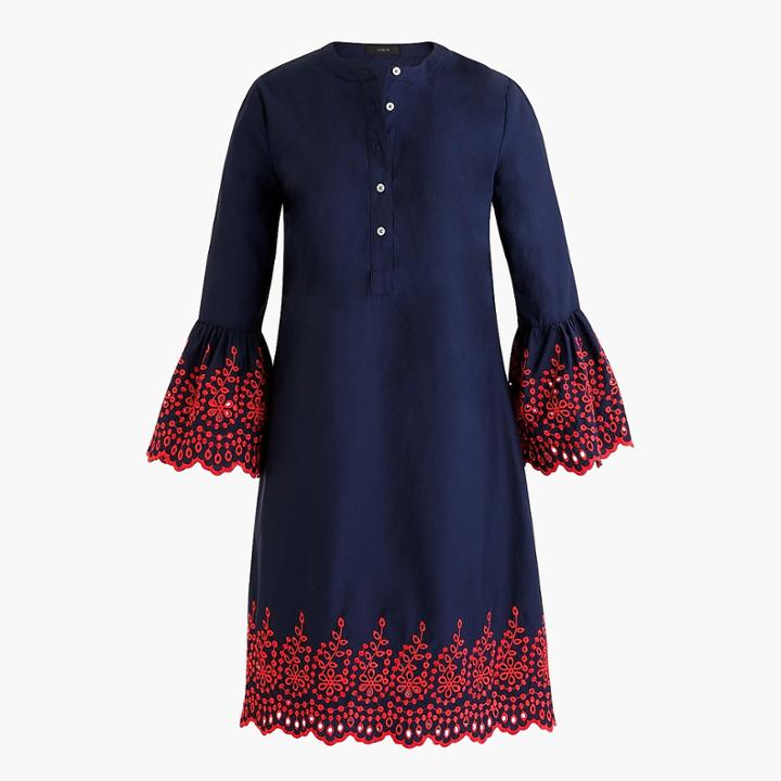 J.Crew Eyelet bell-sleeve dress