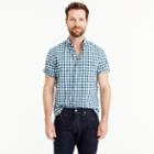 J.Crew Short-sleeve shirt in teal heather poplin gingham