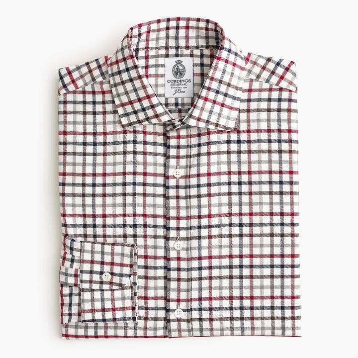 J.Crew Cordings for J.Crew shirt in red and brown check