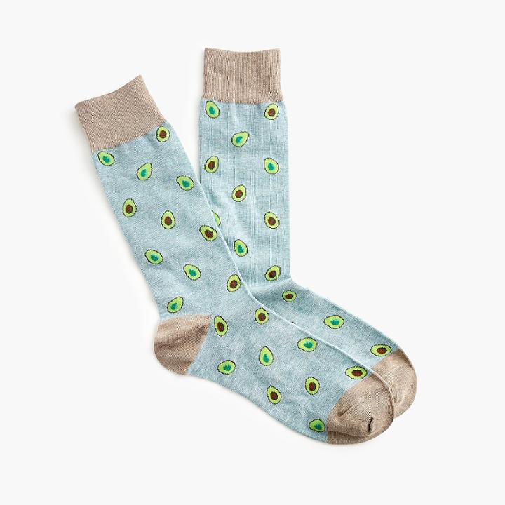 J.Crew Avocado print socks