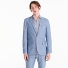 J.Crew Ludlow Slim-fit unstructured suit jacket in blue herringbone cotton-linen