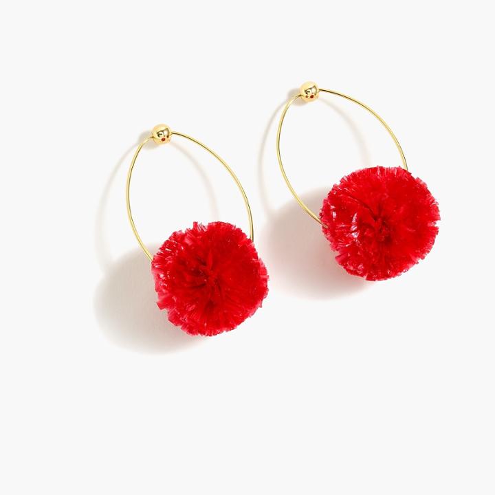 J.Crew Raffia pom-pom earrings