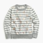 J.Crew Girls' striped popover sweater with hearts