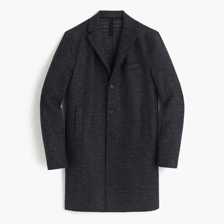 J.Crew Harris Wharf London boiled wool topcoat in tartan