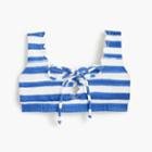 J.Crew Girls' Marysia Bumby Palm Springs lace-up bikini top in stripe