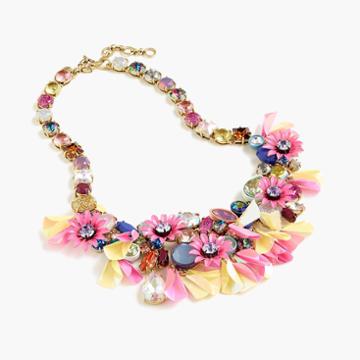 J.Crew Crystal flower statement necklace