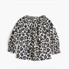 J.Crew Girls' gathered top in leopard