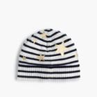 J.Crew Girls' striped knit hat with gold stars