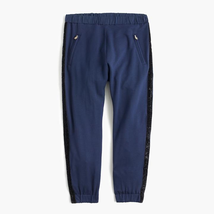 J.Crew Girls' extra-cozy sweatpant with glitter tux stripe