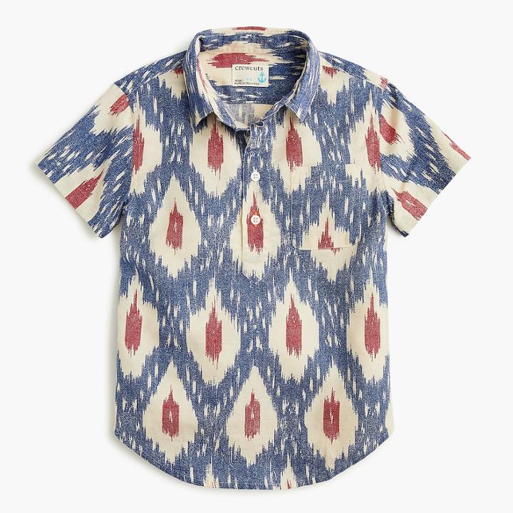 J.Crew Boys' short-sleeve popover shirt in ikat