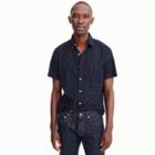 J.Crew Short-sleeve stretch slub cotton shirt in dot print
