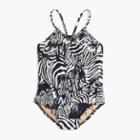 J.Crew Girls' one-piece swimsuit in Ratti zebra print