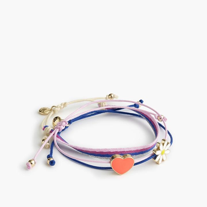 J.Crew Girls' critter bracelet three-pack in stars and pineapples