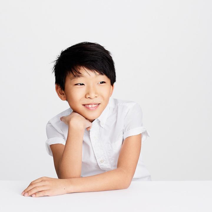 J.Crew Kids' short-sleeve Secret Wash shirt in white poplin