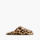 J.Crew Girls' faux-fur slippers in leopard print