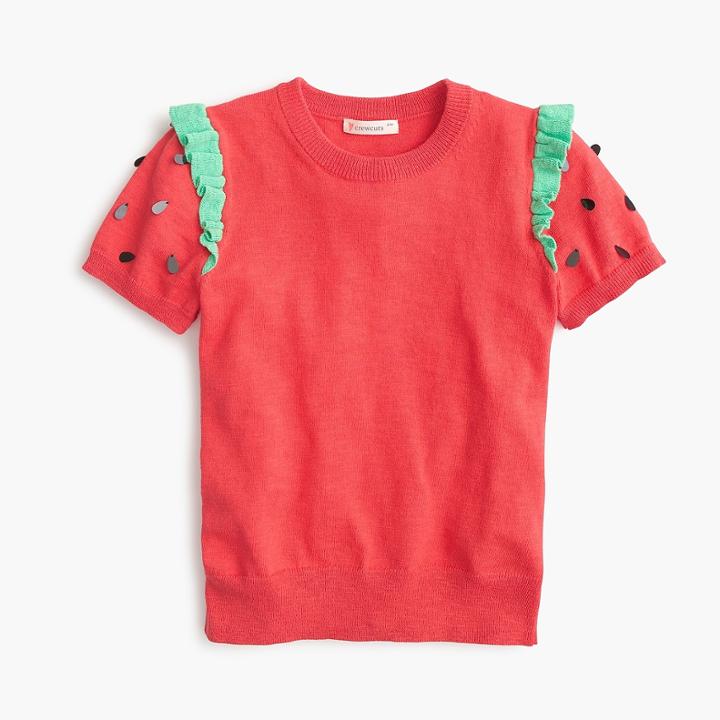 J.Crew Girls' strawberry short-sleeved sweater