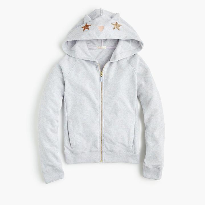 J.Crew Girls' cat hoodie