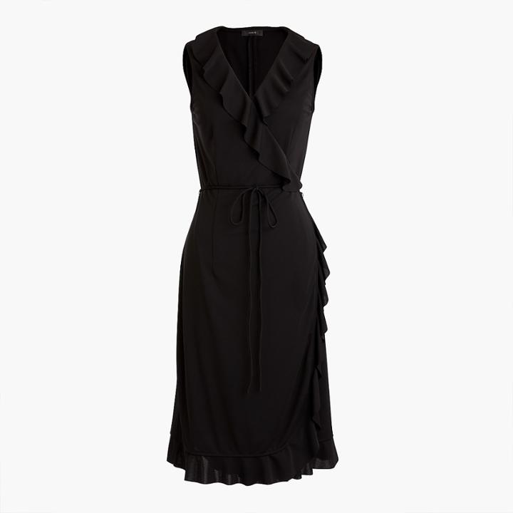 J.Crew Sleeveless ruffle wrap knit dress