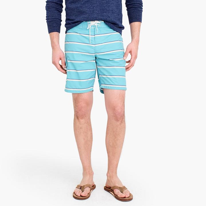 J.Crew 9 board short in turquoise stripe