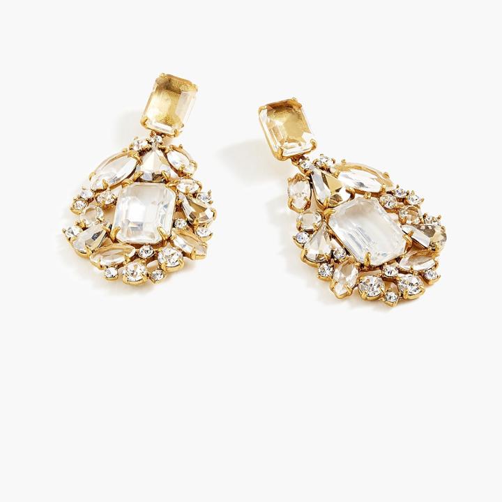 J.Crew Cluster drop stone earrings