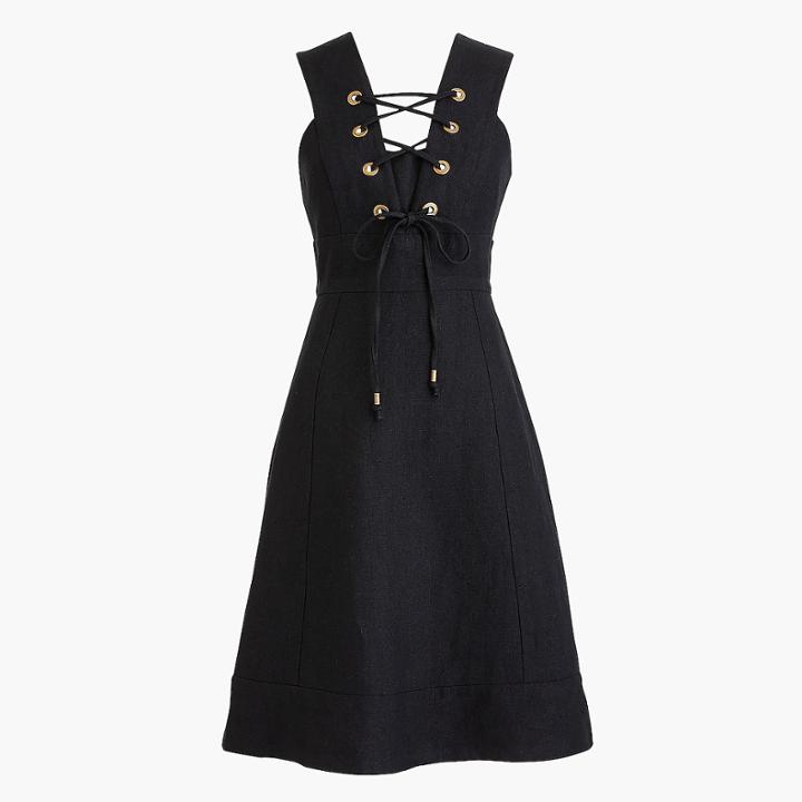 J.Crew Lace-up linen dress