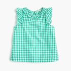 J.Crew Girls' ruffle-trimmed top in gingham