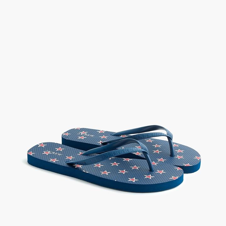 J.Crew Skinny classic flip-flops in star print