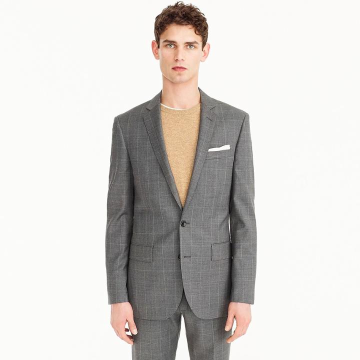 J.Crew Ludlow Slim-fit suit jacket in steel grey American wool