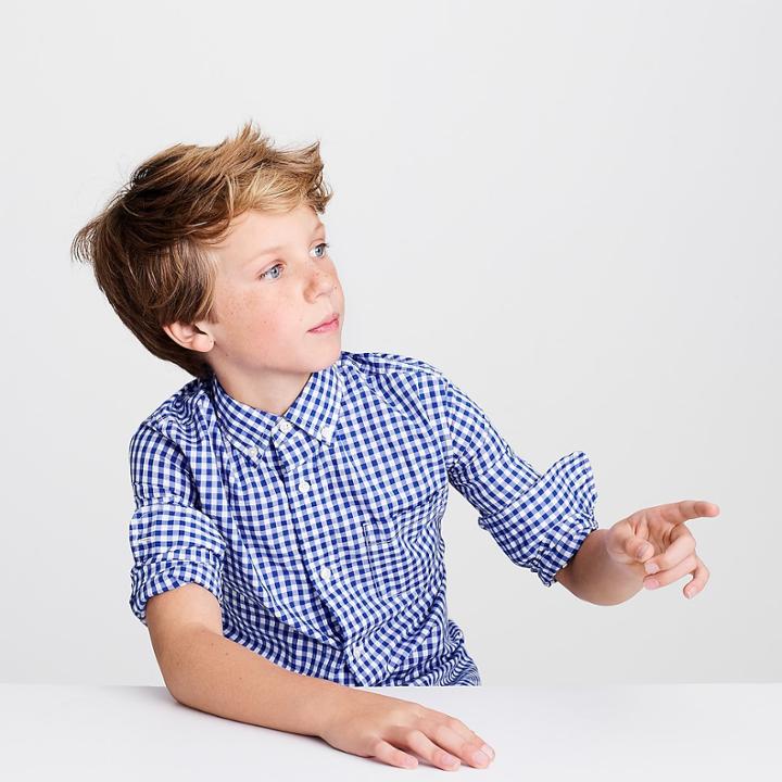 J.Crew Kids' Secret Wash shirt in blue gingham