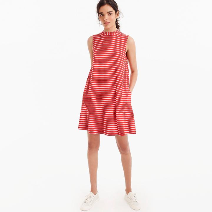 J.Crew Swingy sleeveless dress in stripe