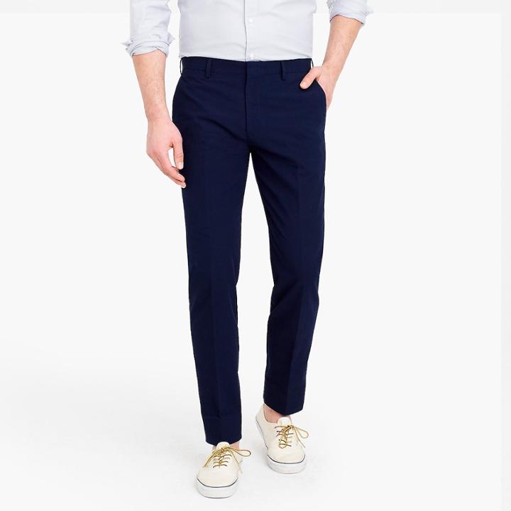 J.Crew Ludlow Slim-fit unstructured suit pant in seersucker