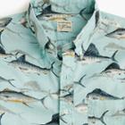 J.Crew Short-sleeve slub cotton shirt in sporting fish print