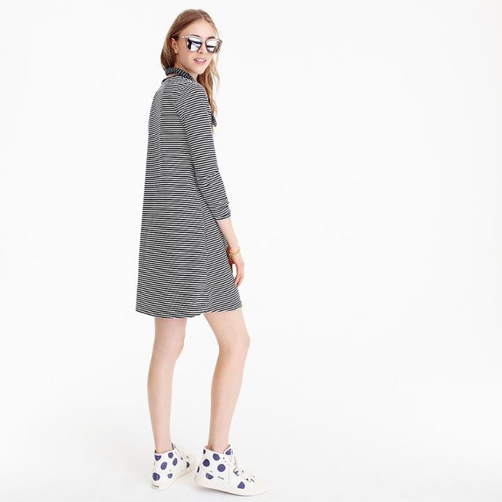J.Crew Swingy long-sleeve dress in stripe