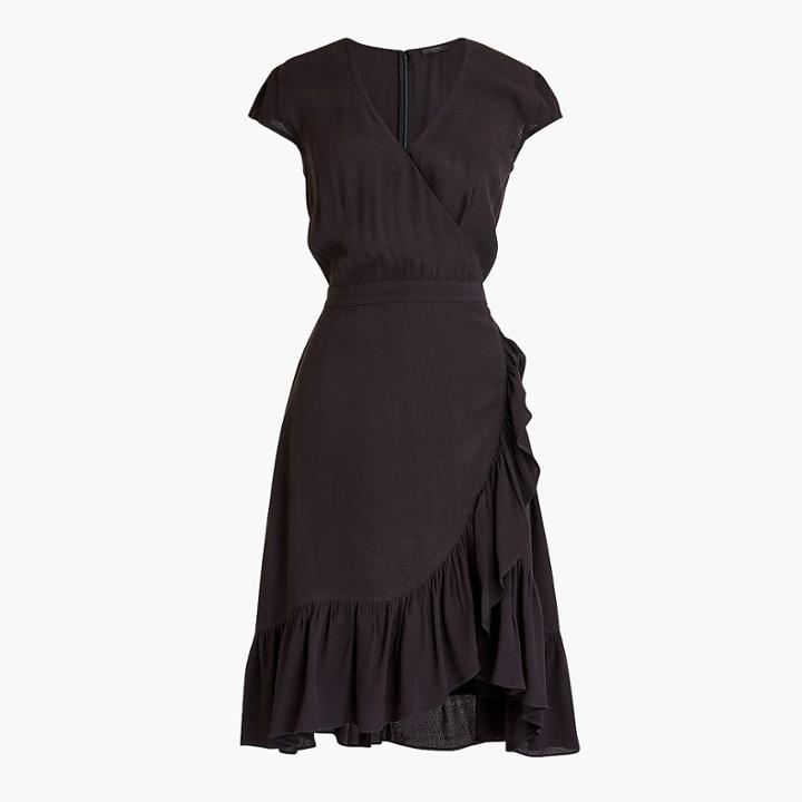 J.Crew Faux-wrap mini dress in drapey crepe