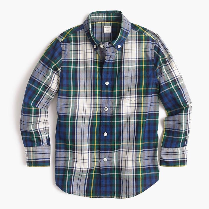 J.Crew Kids' Secret Wash shirt in tartan