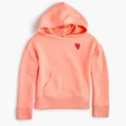 J.Crew Girls' heart embroidered hoodie