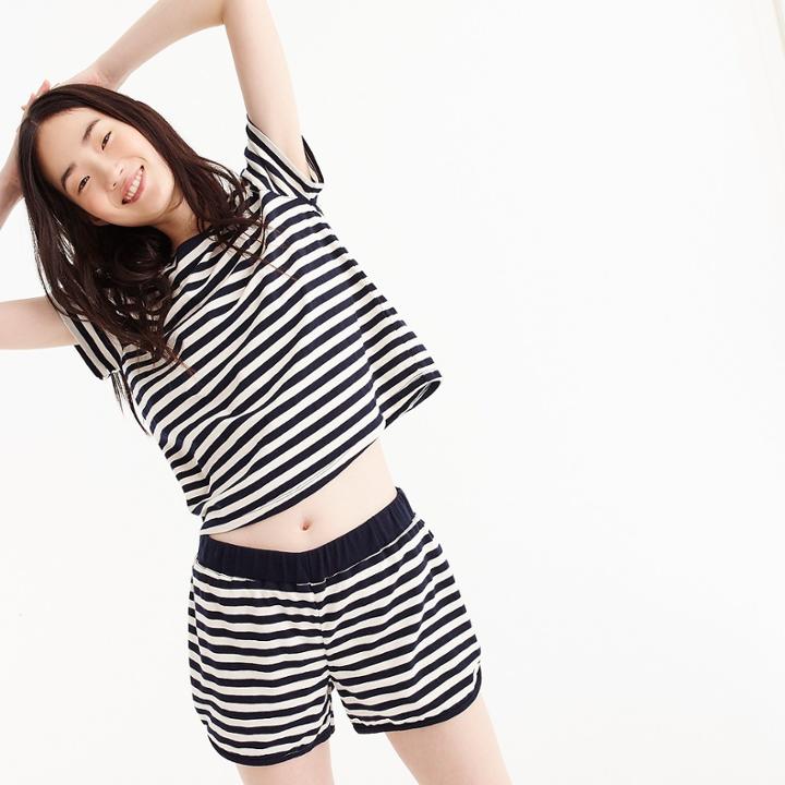 J.Crew Raglan sleeve short pajama set in stripe