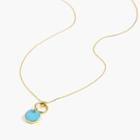 J.Crew Demi-fine 14k gold-plated turquoise pendant necklace