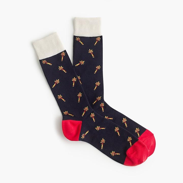 J.Crew Firework print socks