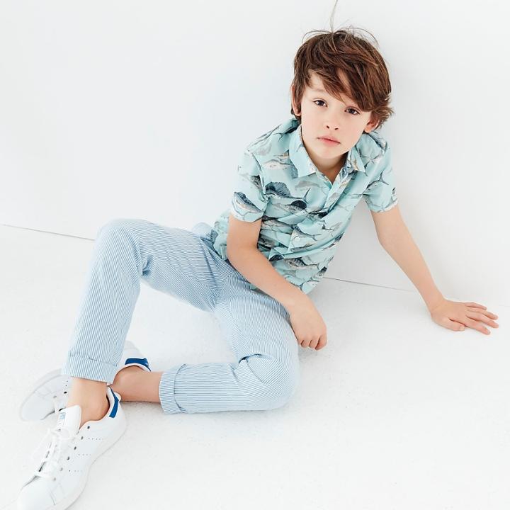 J.Crew Boys' short-sleeve Secret Wash shirt in sport fish