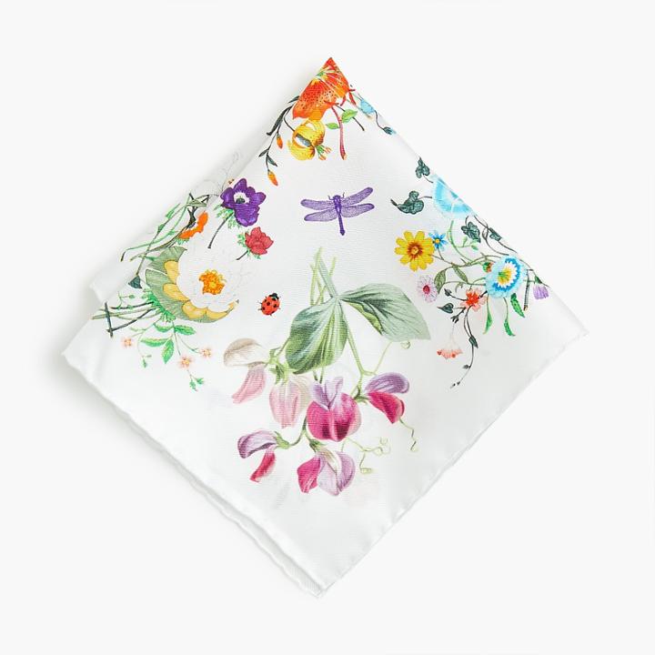J.Crew Silk pocket square in vintage floral print
