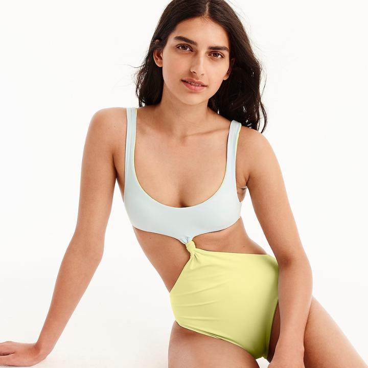 J.Crew Reversible knot-front one-piece swimsuit